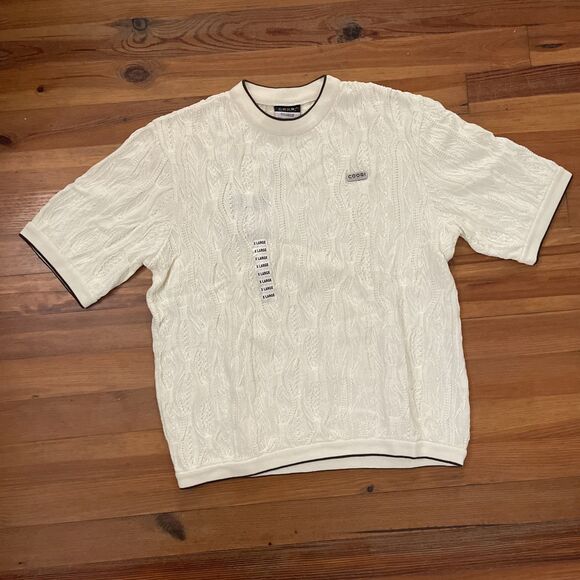 Coogi Australia Basics Vintage Cream Knit Sweater Mens Size XL NEW Old Stock - Picture 4 of 14